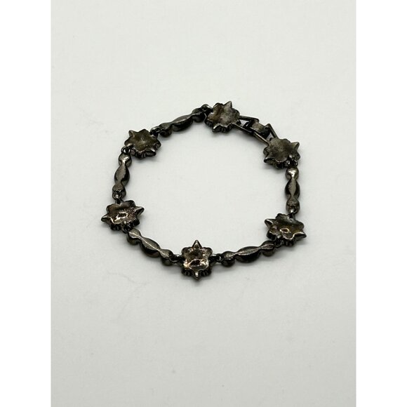 Black Glass Necklace Set Blue Aurora Borealis Crystals Earrings Bracelet Gothic - Picture 10 of 13